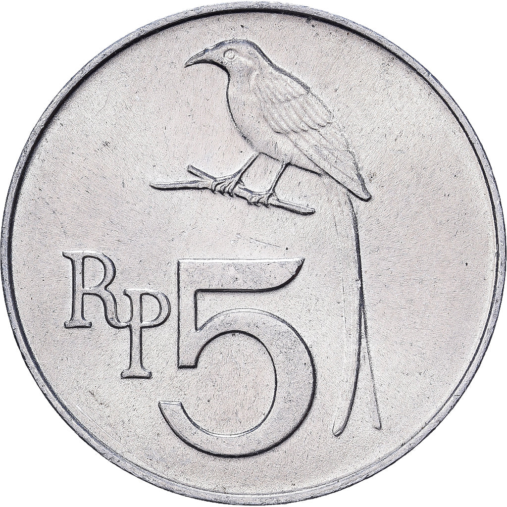 Indonesia, 5 Rupiah, 1970, Alluminio, BB+, KM:22
