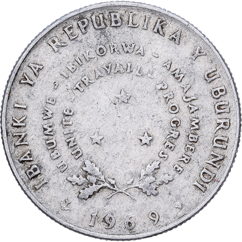 Burundi, 5 Francs, 1969, Brussels, Aluminum, EF(40-45), KM:16