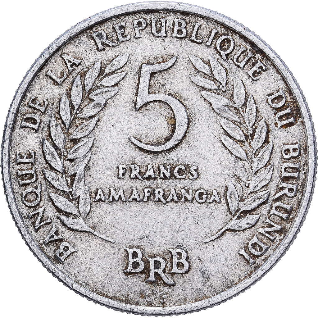 Burundi, 5 Francs, 1969, Brussels, Aluminum, EF(40-45), KM:16