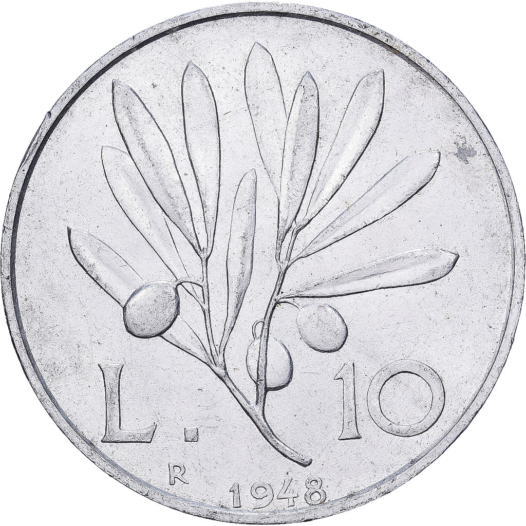 Italie, 10 Lire, 1948, Rome, Aluminium, TTB, KM:90