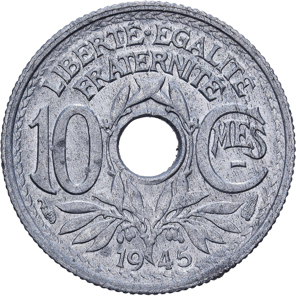 Frankreich, 10 Centimes, Lindauer, 1945, Zinc, S+, Gadoury:292, KM:906.1