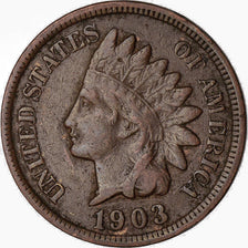 Estados Unidos, Cent, Indian Head, 1903, U.S. Mint, Bronce, BC+, KM:90a