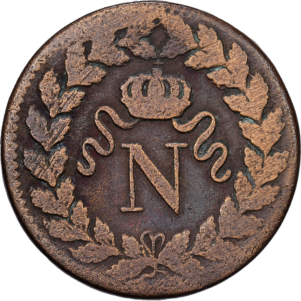 Frankreich, Napoleon I, 1 Décime, 1815, Strasbourg, Bronze, SGE+, Gadoury:195e