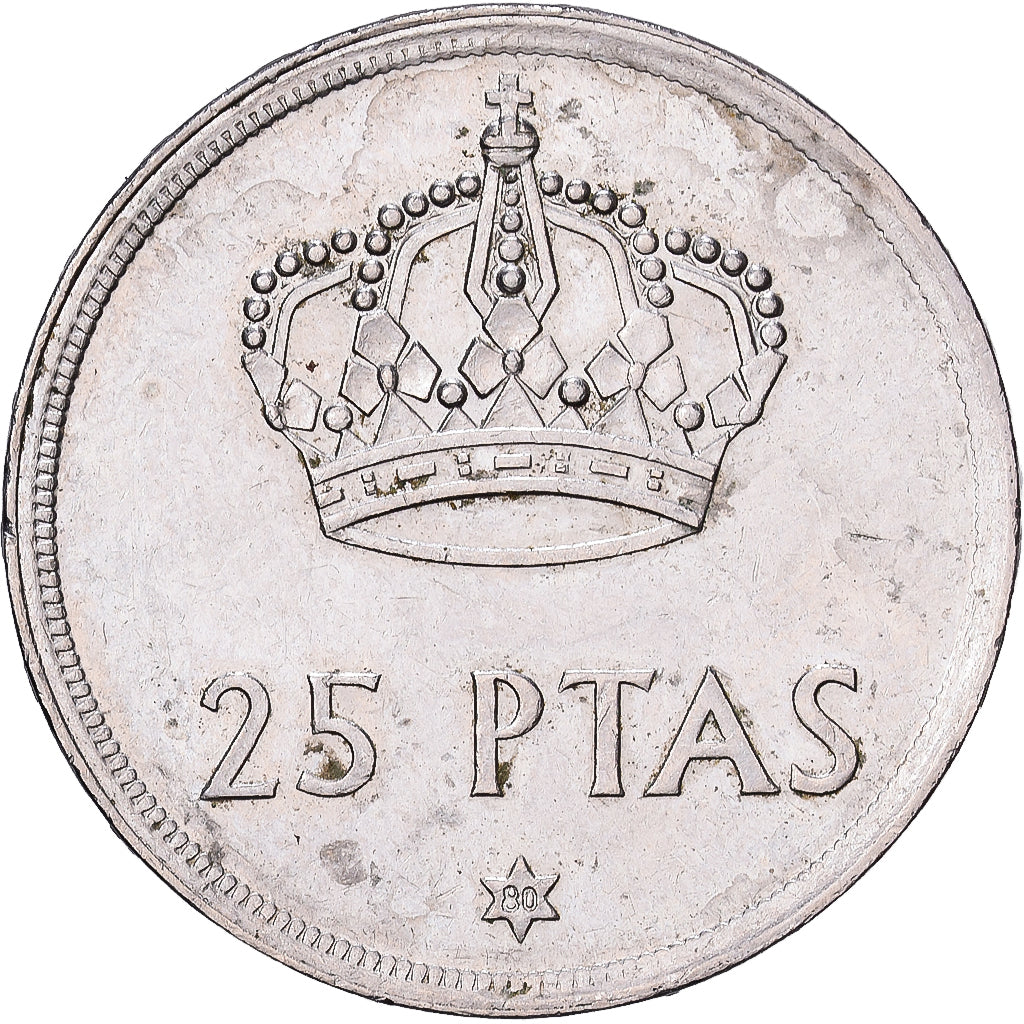 Spanje, Juan Carlos I, 25 Pesetas, 1980, Cupro-nikkel, ZF, KM:808