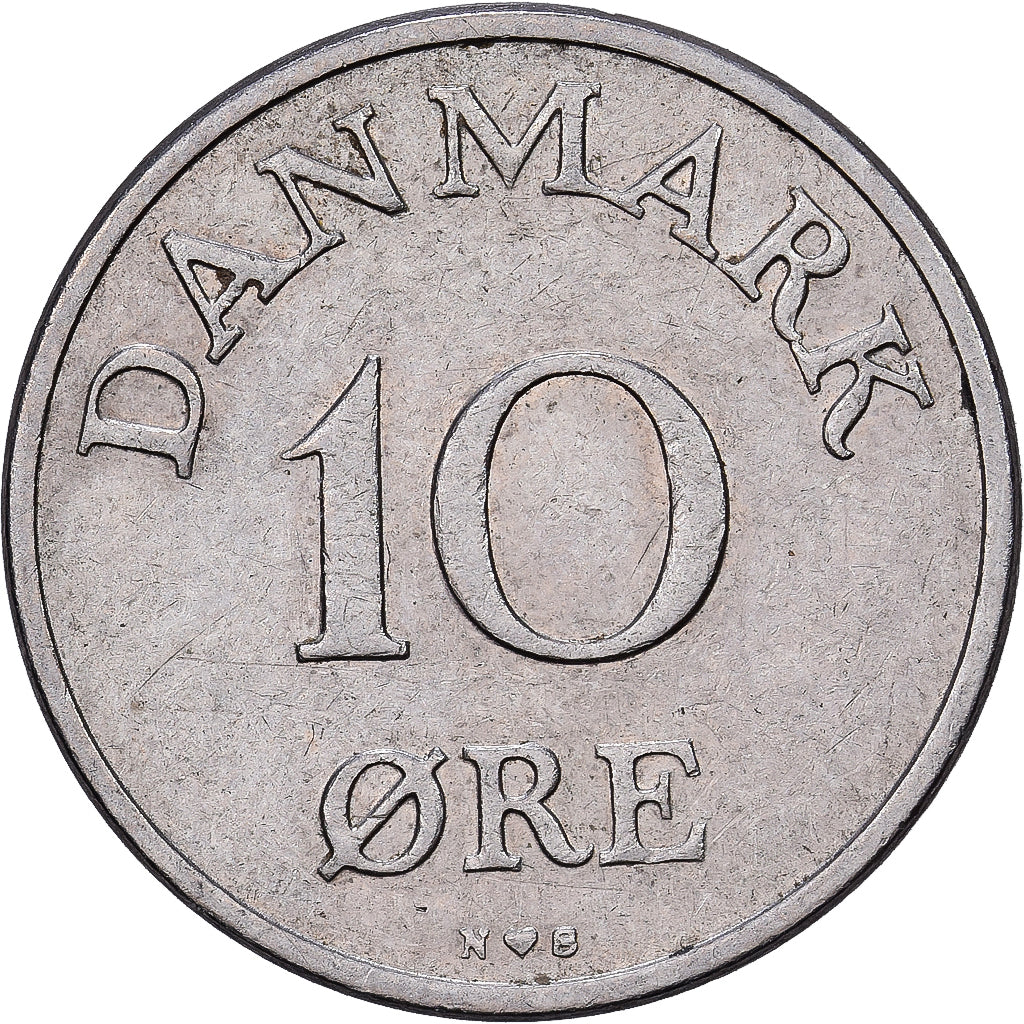 Münze, Dänemark, Frederik IX, 10 Öre, 1954, Copenhagen, S+, Copper-nickel