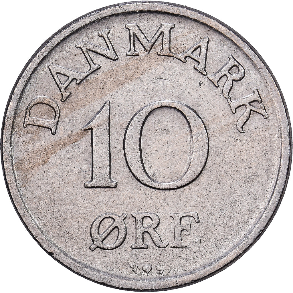 Denemarken, Frederik IX, 10 Öre, 1953, Copenhagen, Cupro-nikkel, FR+, KM:841.1