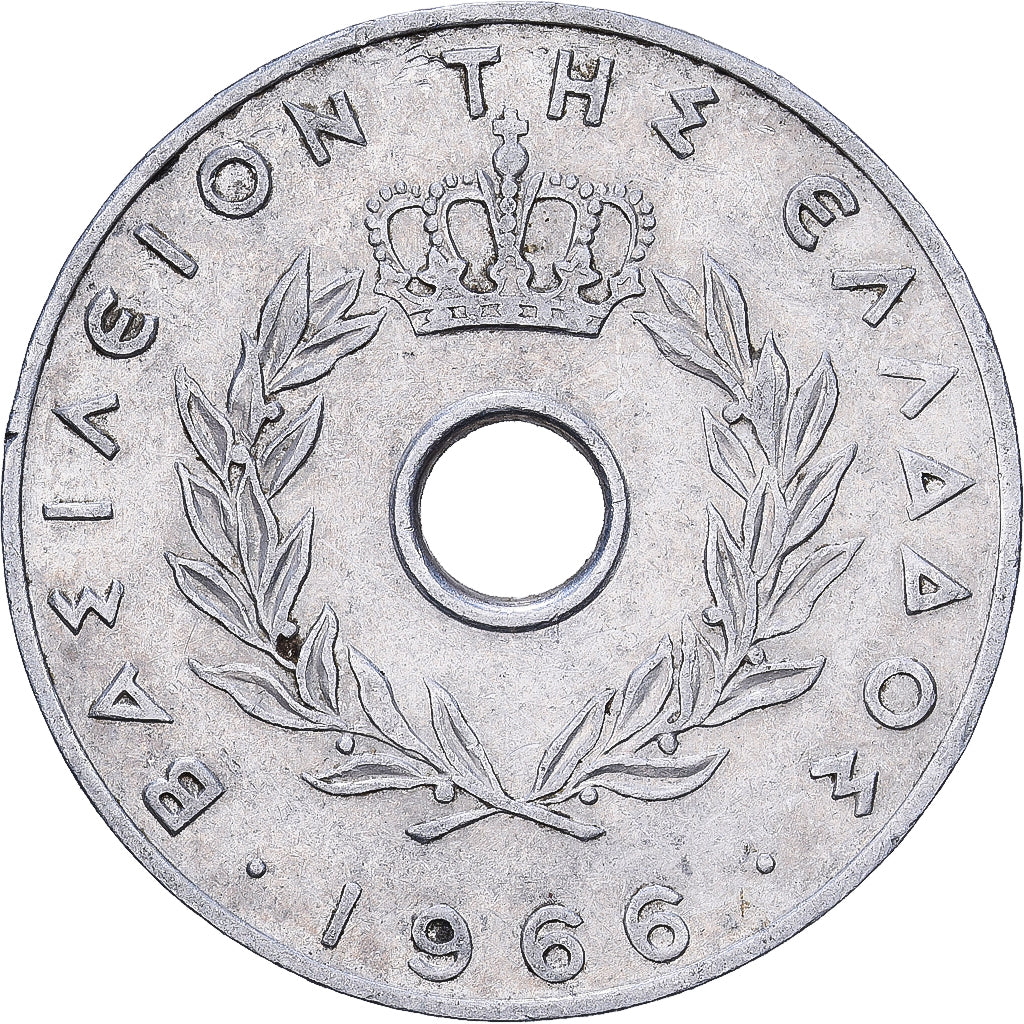 Grécia, 20 Lepta, 1966, Alumínio, VF(30-35), KM:79