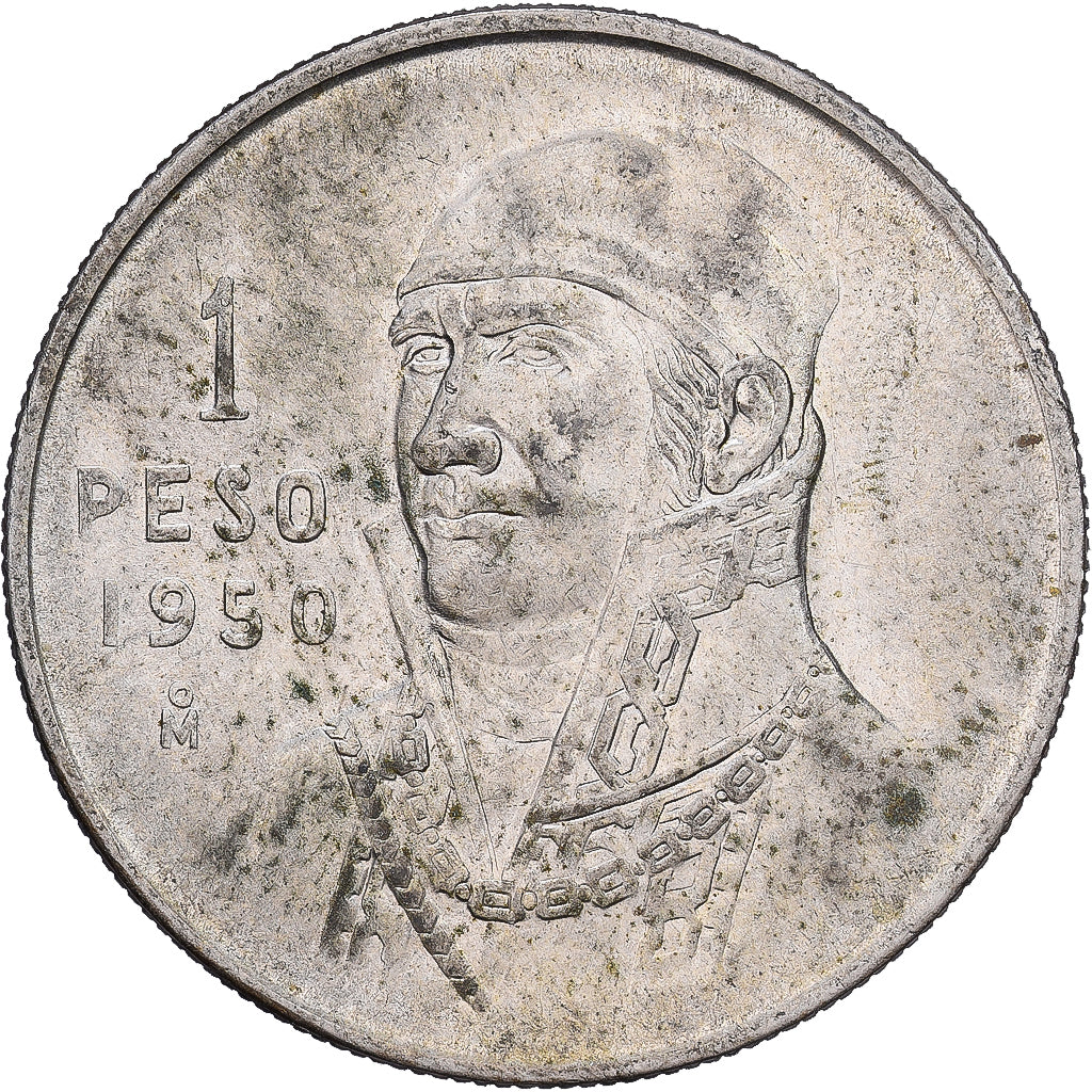 Mexico, 1 Peso, 1950, MEXICAN MINT, Billon, EF(40-45), KM:457