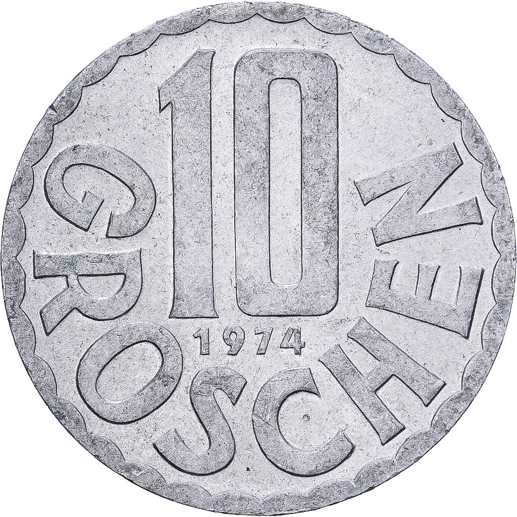 Austria, 10 Groschen, 1974, Vienna, Aluminum, EF(40-45), KM:2878