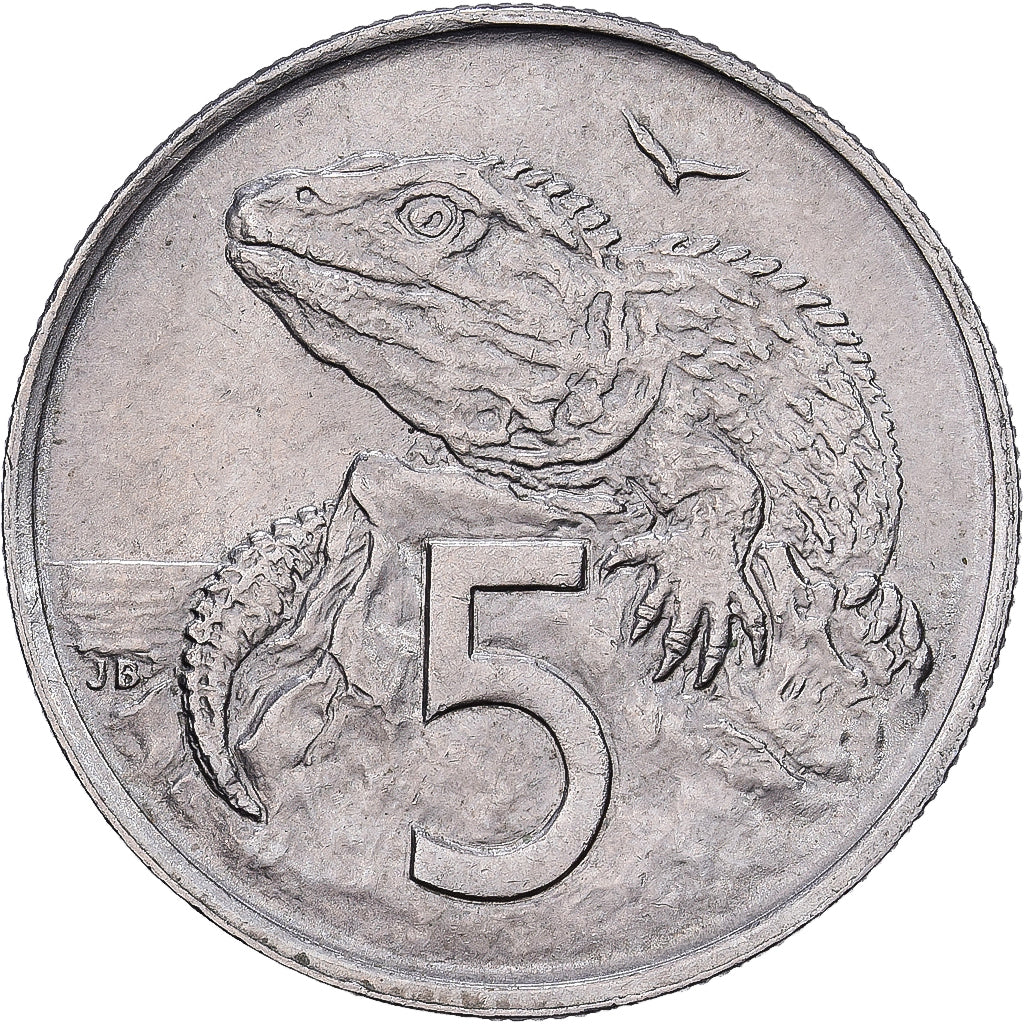Nueva Zelanda, 5 Cents, 1967, Royal Mint, Cupronickel, BC+