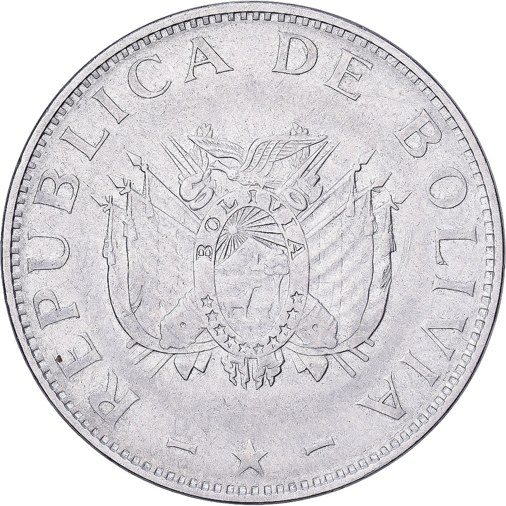 Bolivia, 1 Boliviano, 1997, Casa da Moeda, Acier inoxydable, VF(30-35), KM:205