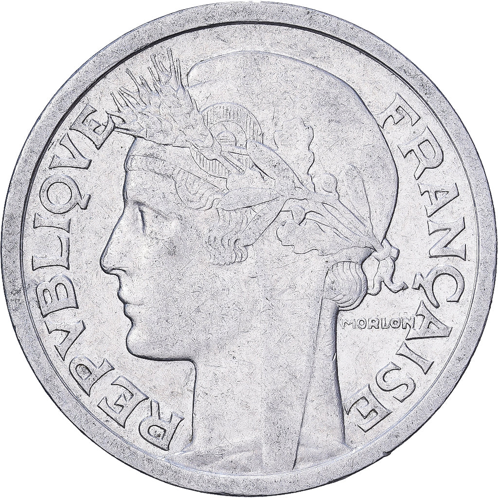 France, 2 Francs, Morlon, 1945, Paris, Aluminium, TTB, Gadoury:538a, KM:886a.1