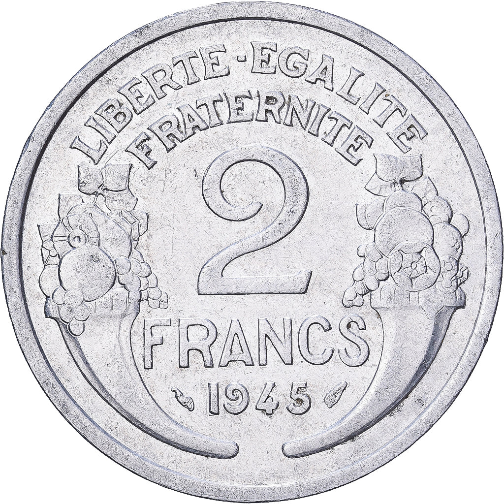 France, 2 Francs, Morlon, 1945, Paris, Aluminium, TTB, Gadoury:538a, KM:886a.1