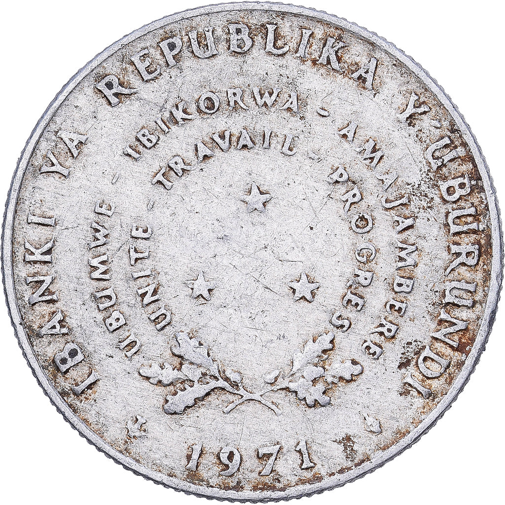 Burundi, 5 Francs, 1971, Brussels, Aluminum, EF(40-45), KM:16