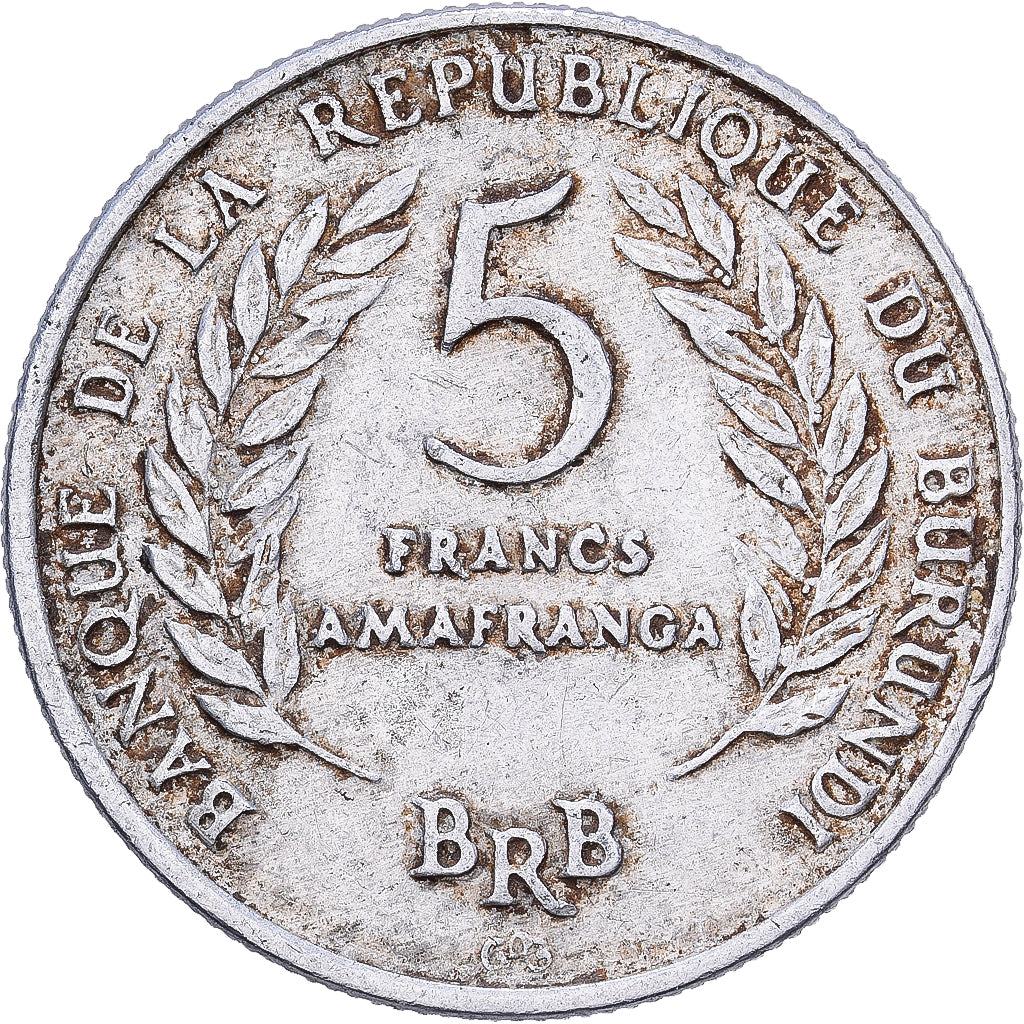 Burundi, 5 Francs, 1971, Brussels, Aluminum, EF(40-45), KM:16