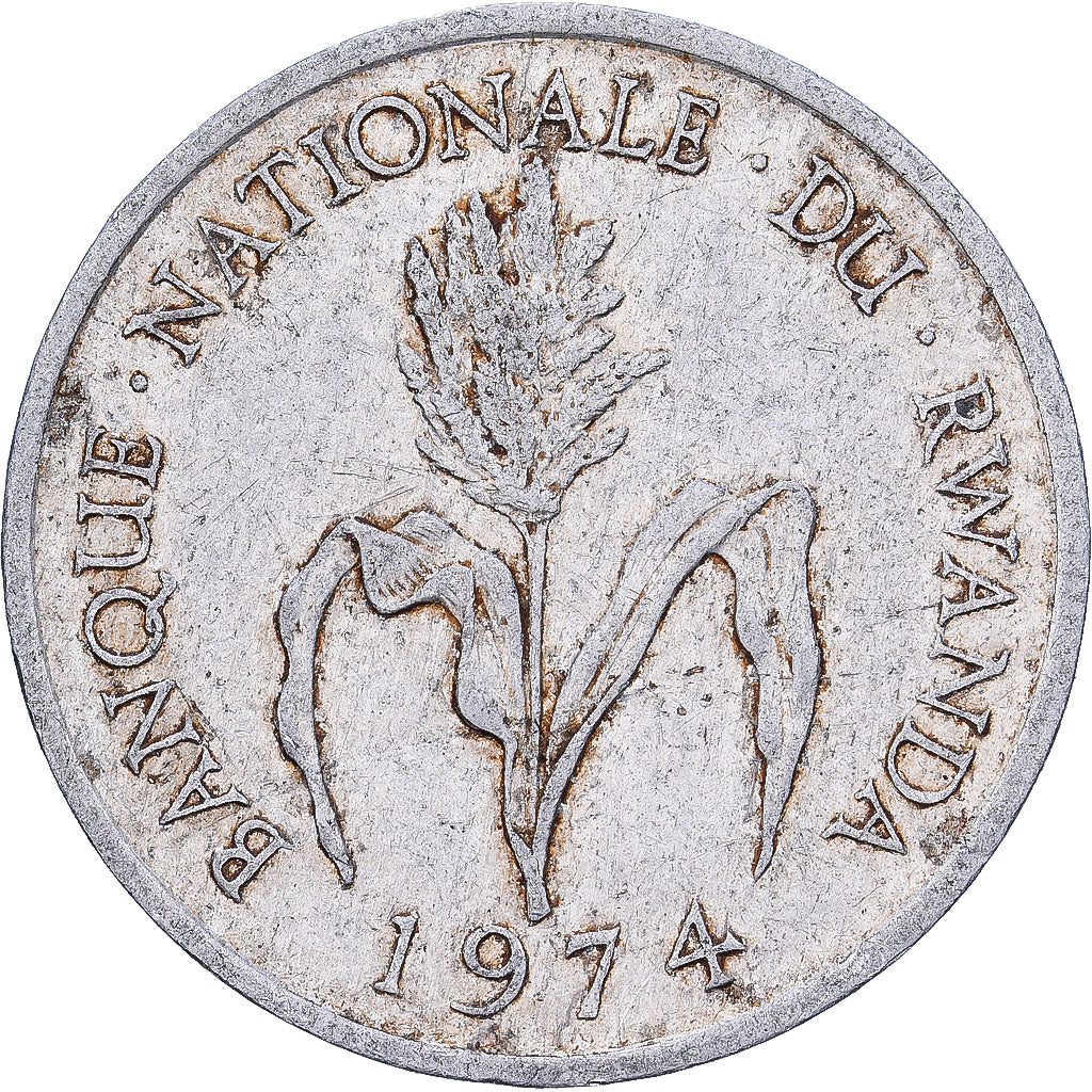 Ruanda, Franc, 1974, British Royal Mint, Aluminium, S+, KM:12