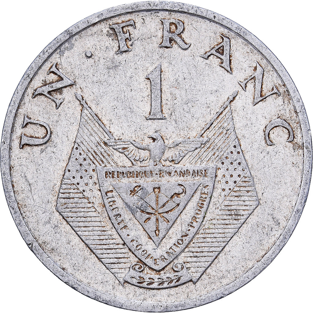 Ruanda, Franc, 1974, British Royal Mint, Aluminium, S+, KM:12