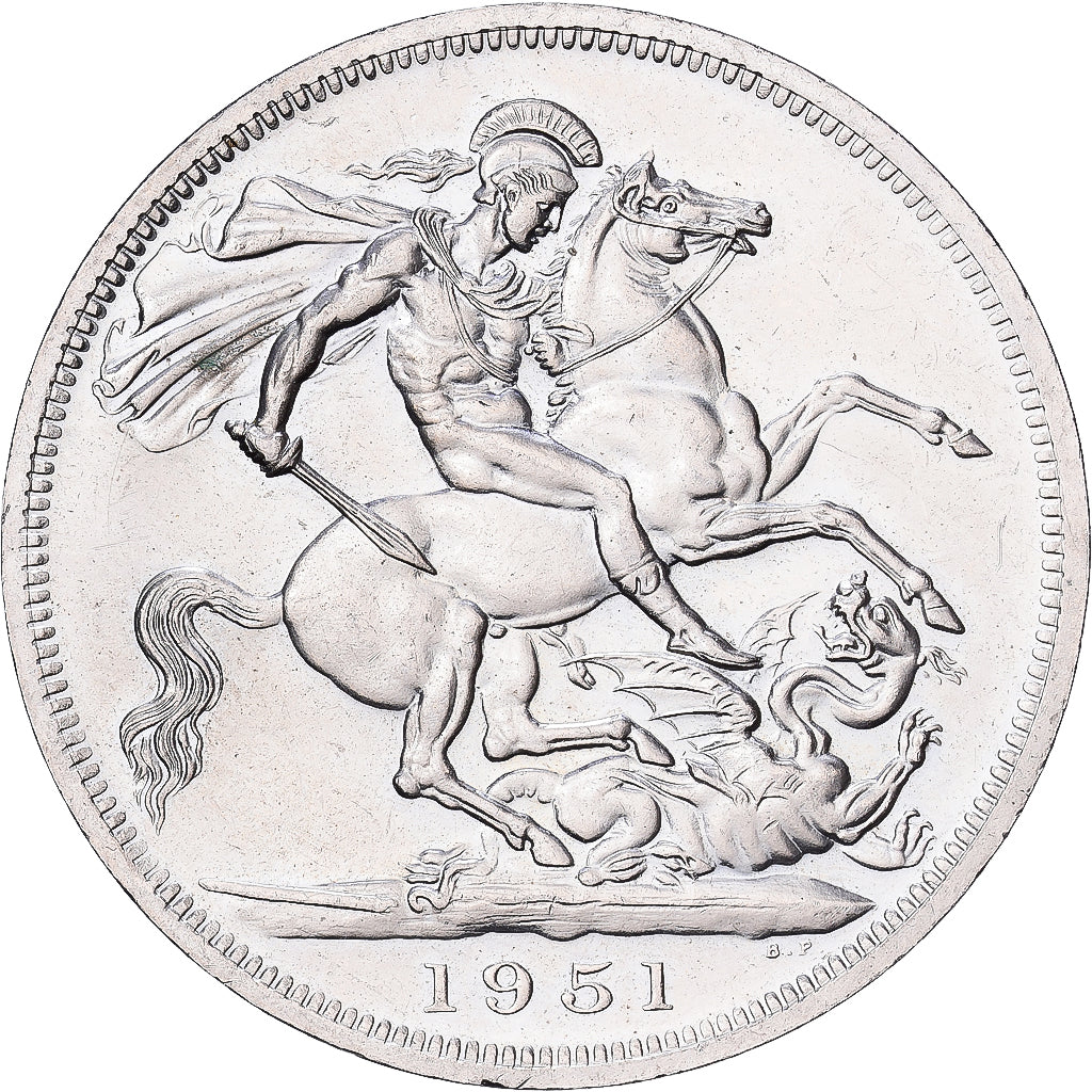 Great Britain, 5 Shillings, 1951, Royal Mint, Cupronickel, AU(50-53), KM:880