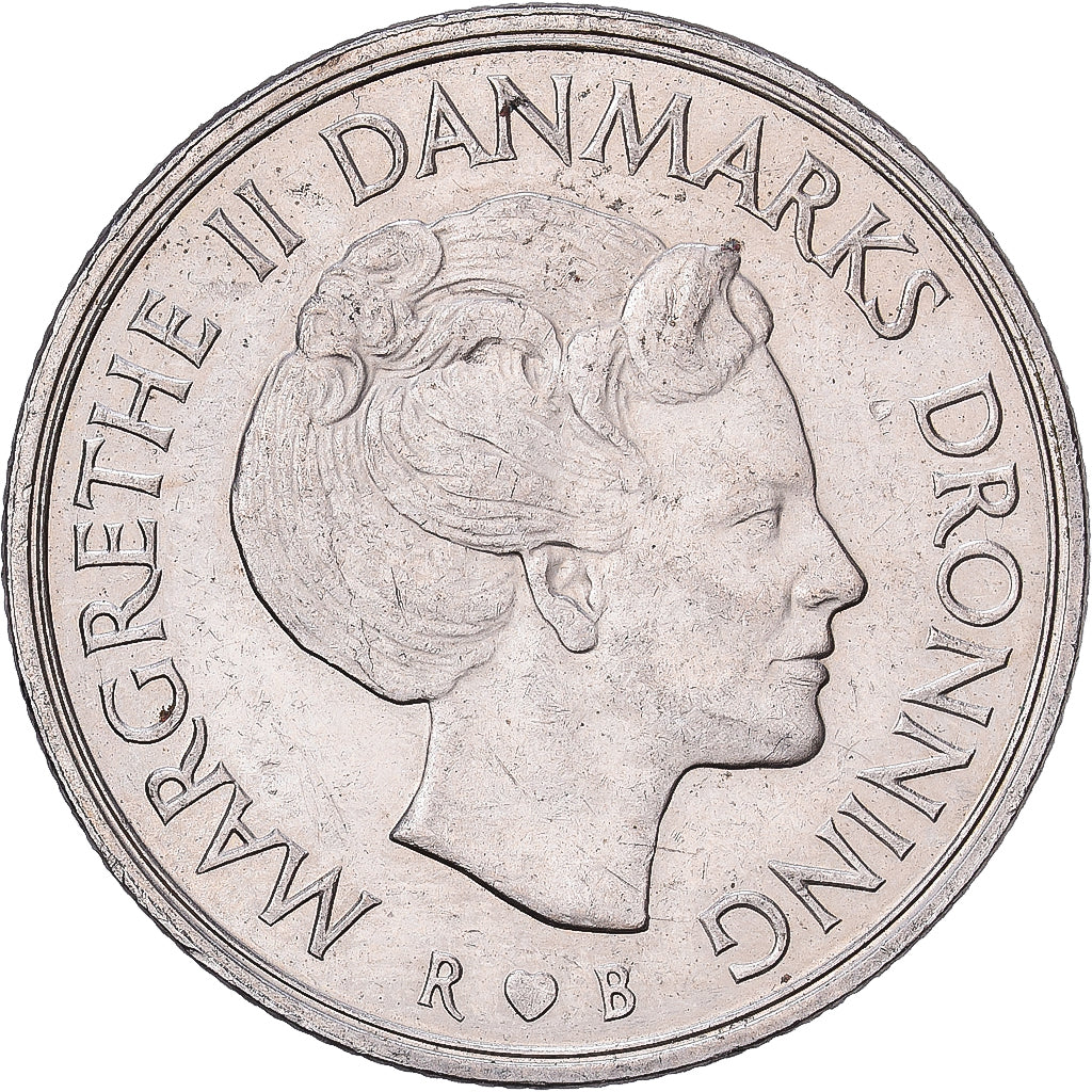 Denmark, Margrethe II, Krone, 1984, Copenhagen, Copper-nickel, AU(50-53)