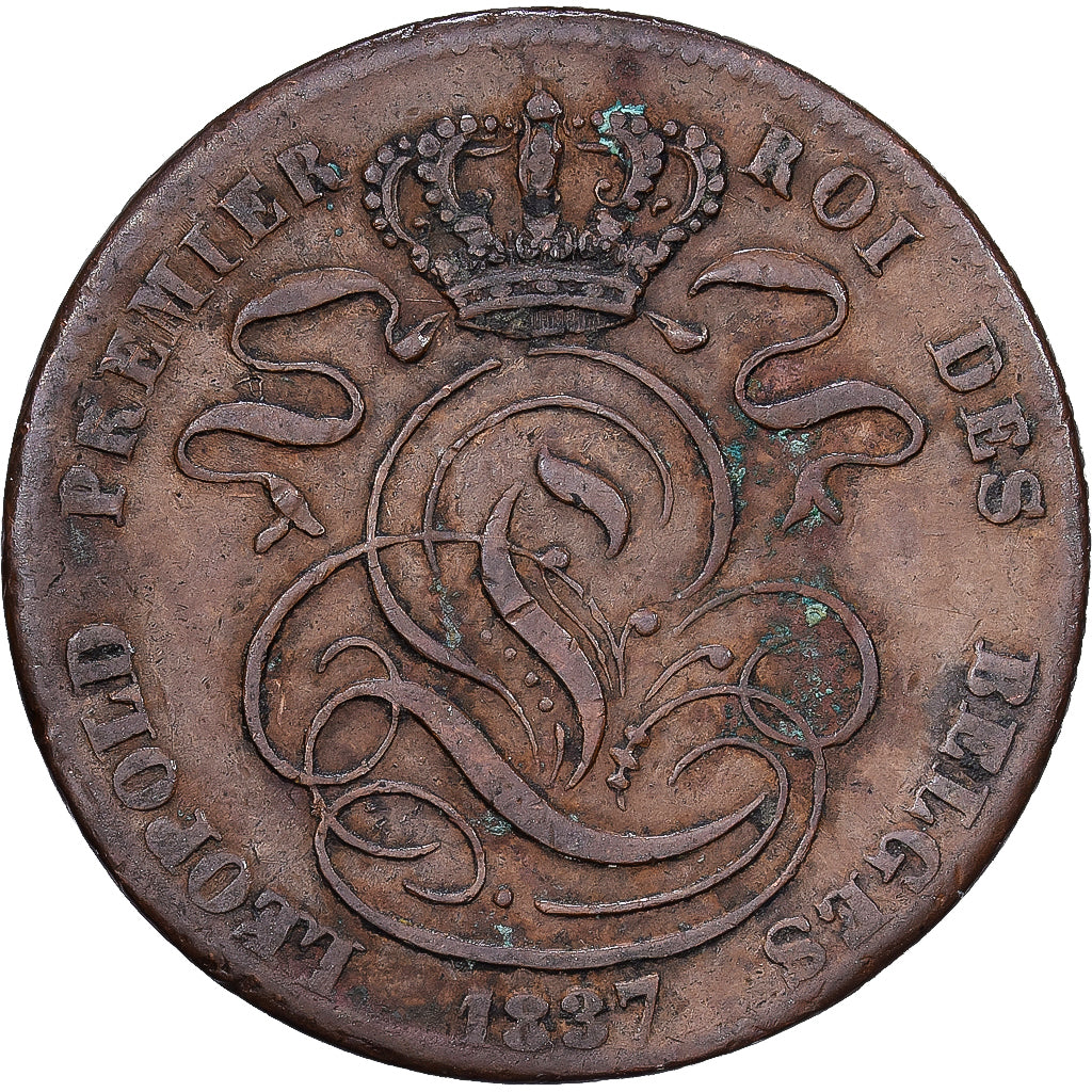 Belgium, Leopold I, 5 Centimes, 1837, Copper, VF(20-25), KM:5.2