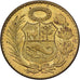 PERU, 1/2 Sol, 1960, KM #220.5, EF(40-45), Brass, 27.1