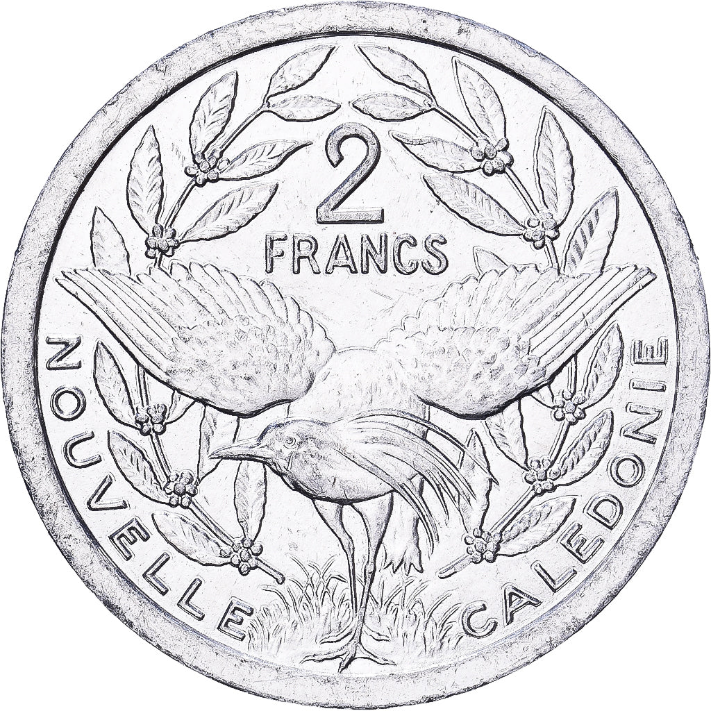 New Caledonia, 2 Francs, 2013, Pessac, Aluminum, MS(63), KM:14