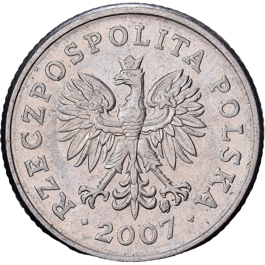 Polonia, 20 Groszy, 2007, Warsaw, Cobre - níquel, MBC+, KM:280