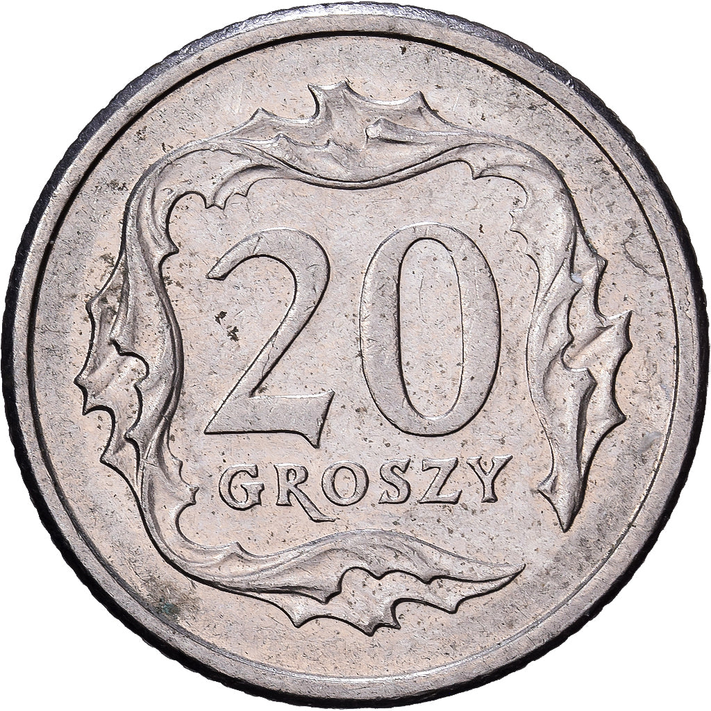 Polonia, 20 Groszy, 2007, Warsaw, Cobre - níquel, MBC+, KM:280