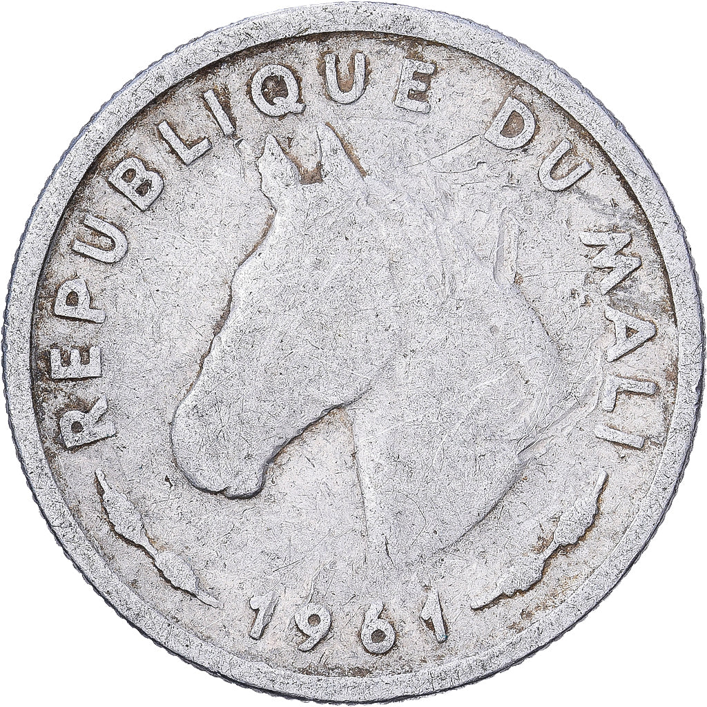 Mali, 10 Francs, 1961, Paris, Aluminum, VF(20-25), KM:3