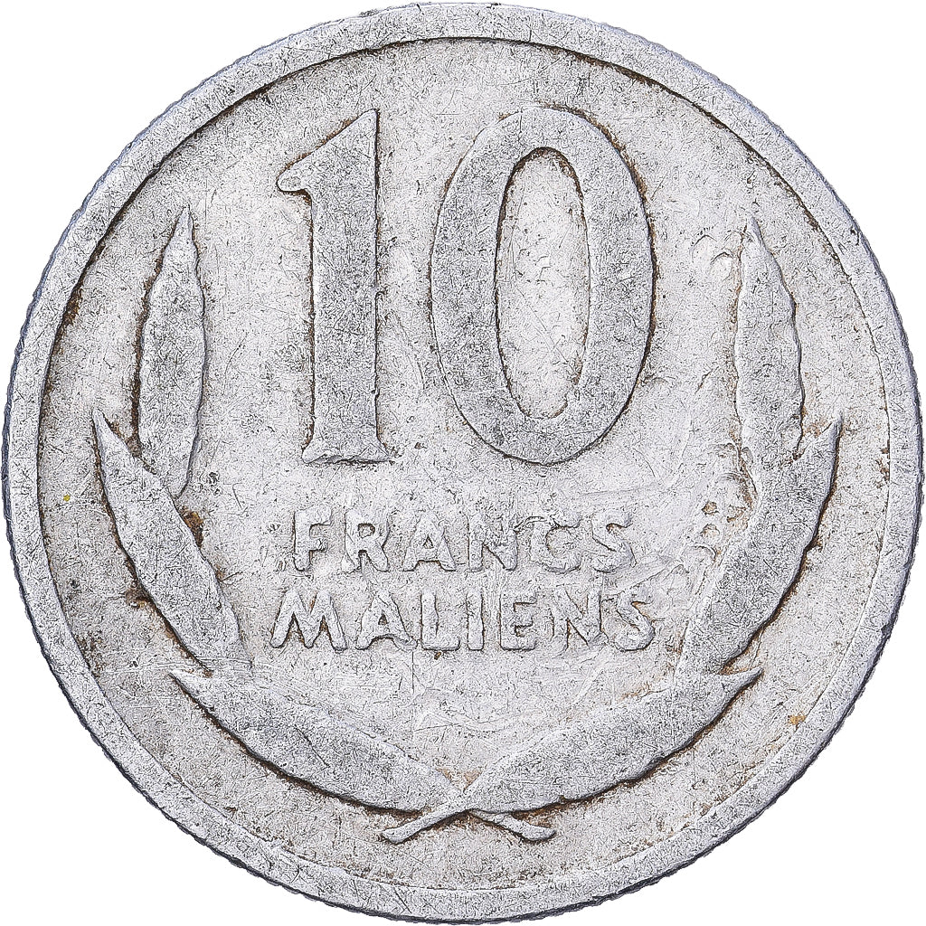 Mali, 10 Francs, 1961, Paris, Aluminum, VF(20-25), KM:3