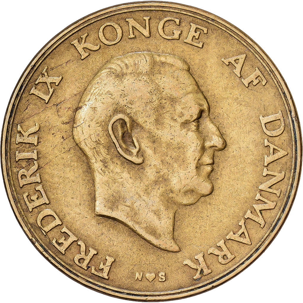 Dänemark, Frederik IX, Krone, 1948, Copenhagen, Aluminum-Bronze, S+, KM:837.1