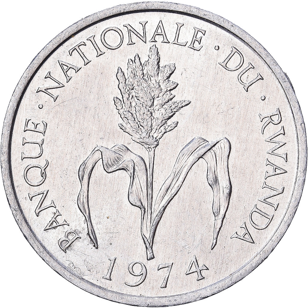 Rwanda, Franc, 1974, British Royal Mint, Aluminum, MS(60-62), KM:12