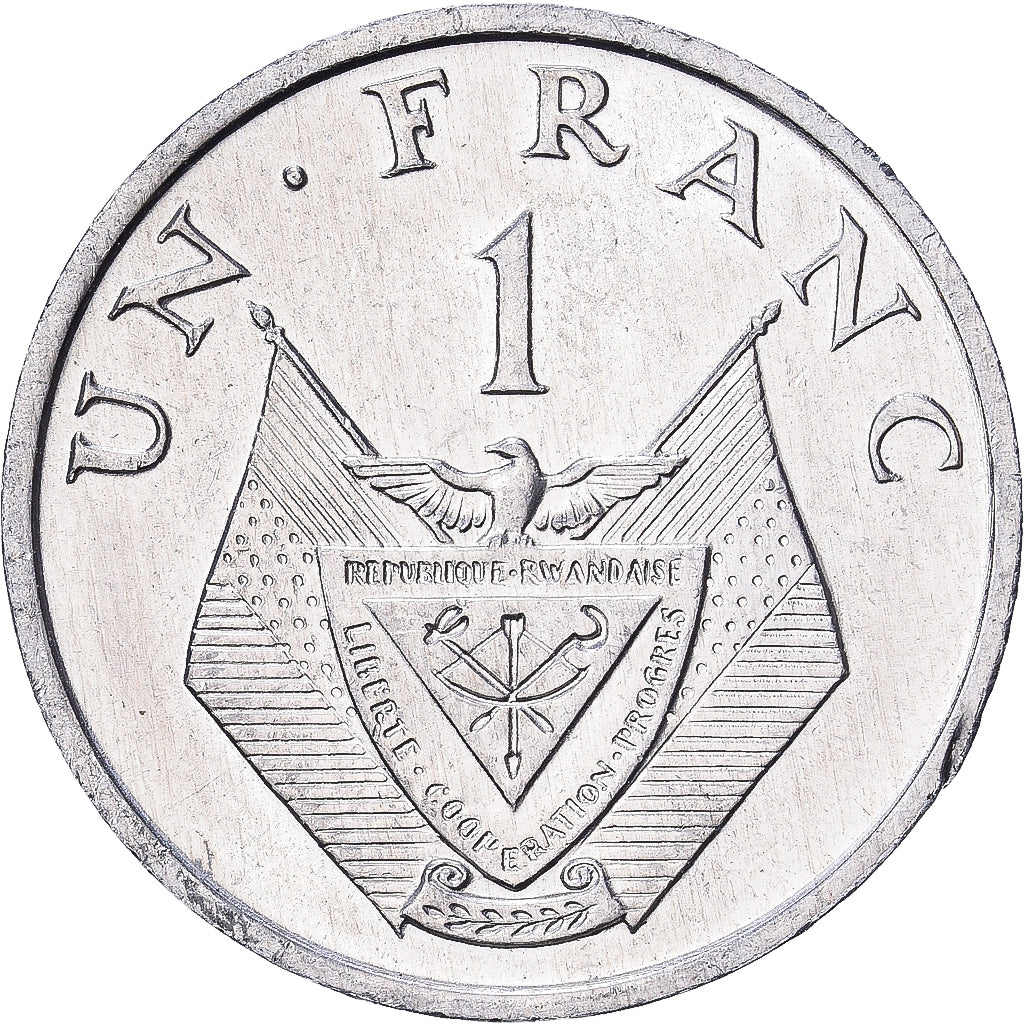 Rwanda, Franc, 1974, British Royal Mint, Aluminum, MS(60-62), KM:12