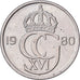 Schweden, Carl XVI Gustaf, 50 Öre, 1980, Kupfer-Nickel, SS+, KM:855