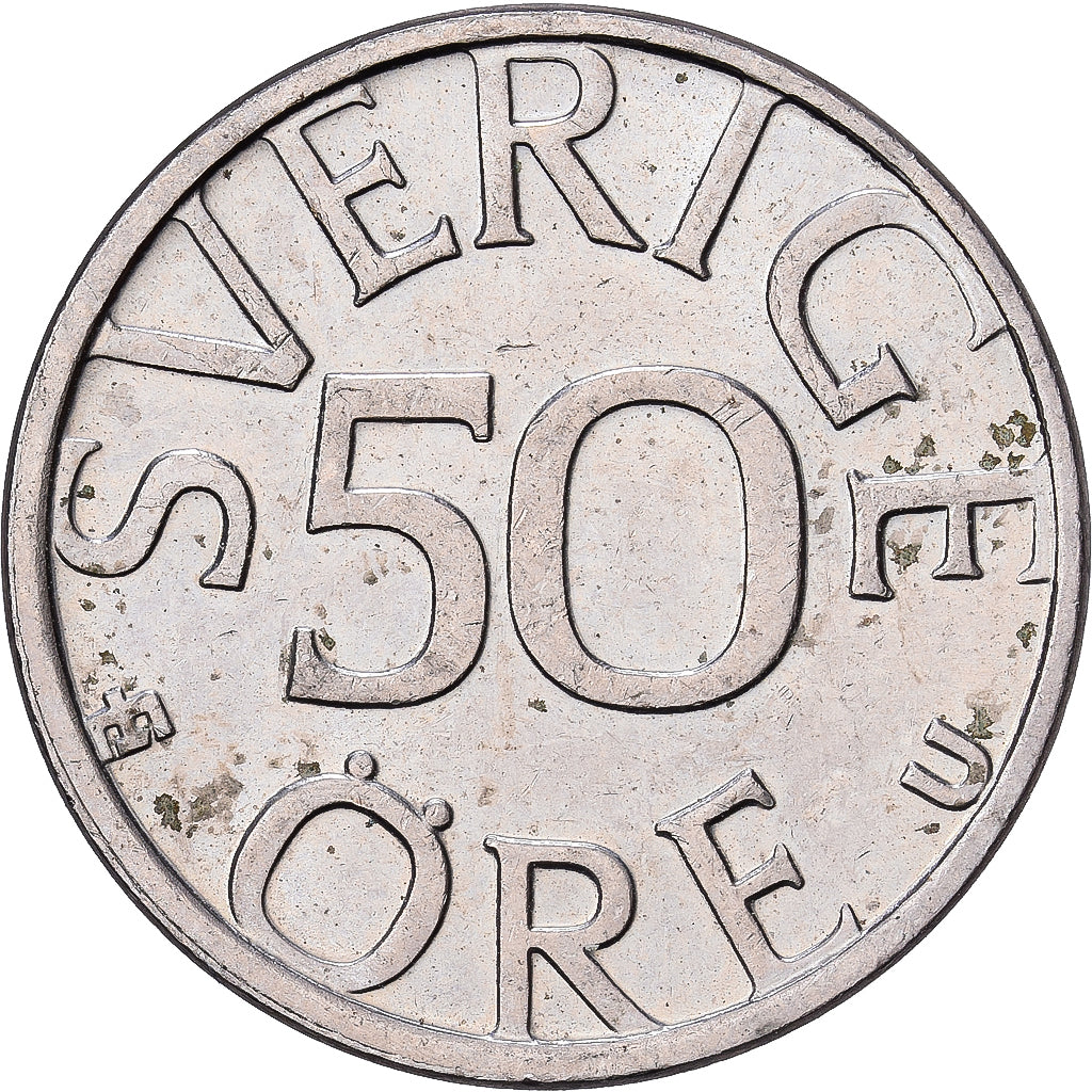 Schweden, Carl XVI Gustaf, 50 Öre, 1980, Kupfer-Nickel, SS+, KM:855