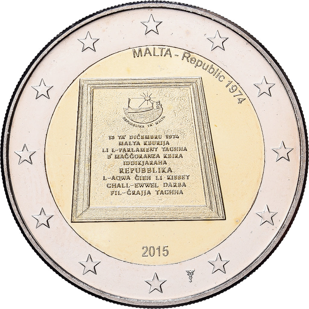Malta, 2 Euro, 2015, Bi-Metallic, MS(64), KM:167