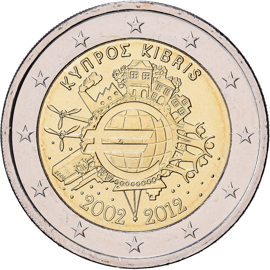 Cyprus, 2 Euro, 2012, Bi-Metallic, MS(63), KM:97