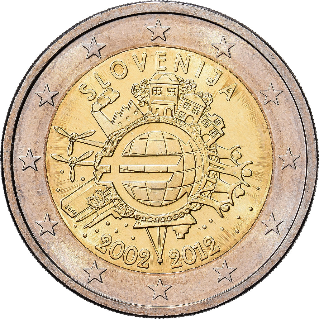 Slovenia, 2 Euro, 2012, Kremnica, Bi-metallico, BB+, KM:107