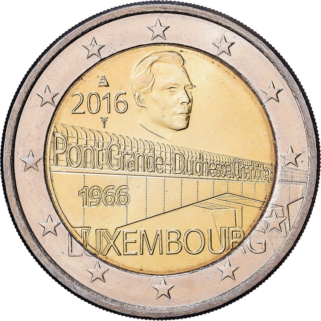Luksemburg, 2 Euro, 50e anniversaire de la construction du pont grande-duchesse