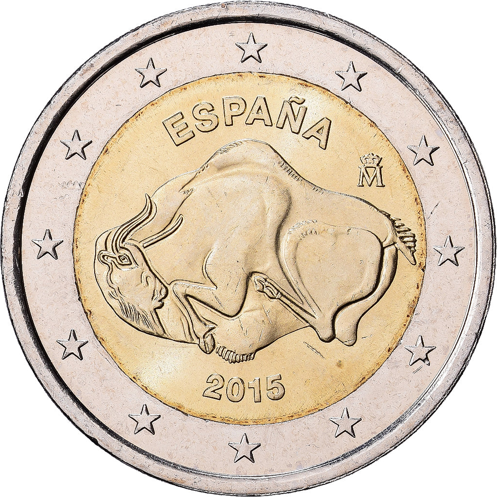 España, 2 Euro, Grotte d’Altamira et art rupestre paléolithique du nord de