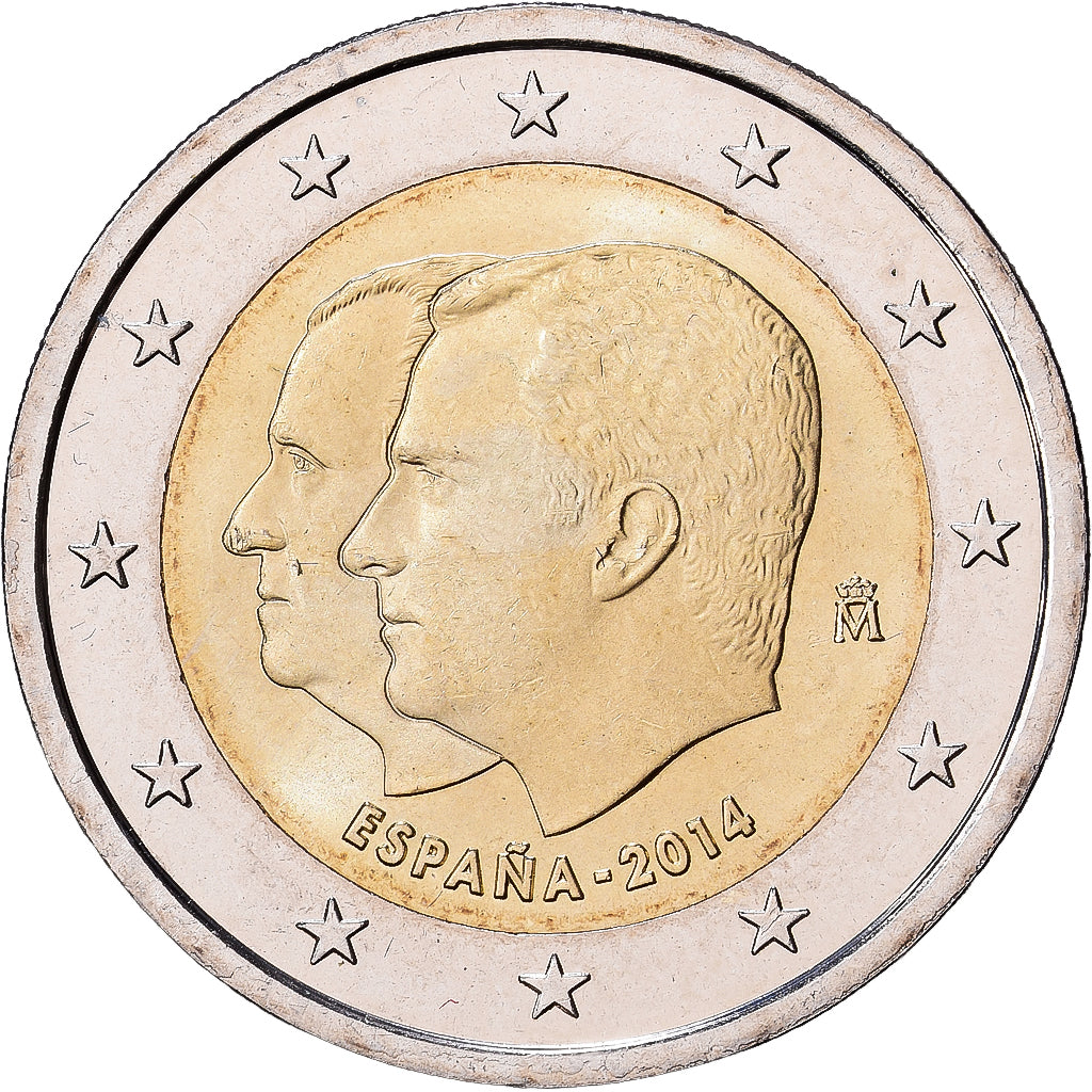 Hiszpania, 2 Euro, Abdication du roi d'Espagne Juan Carlos Ier et accession au