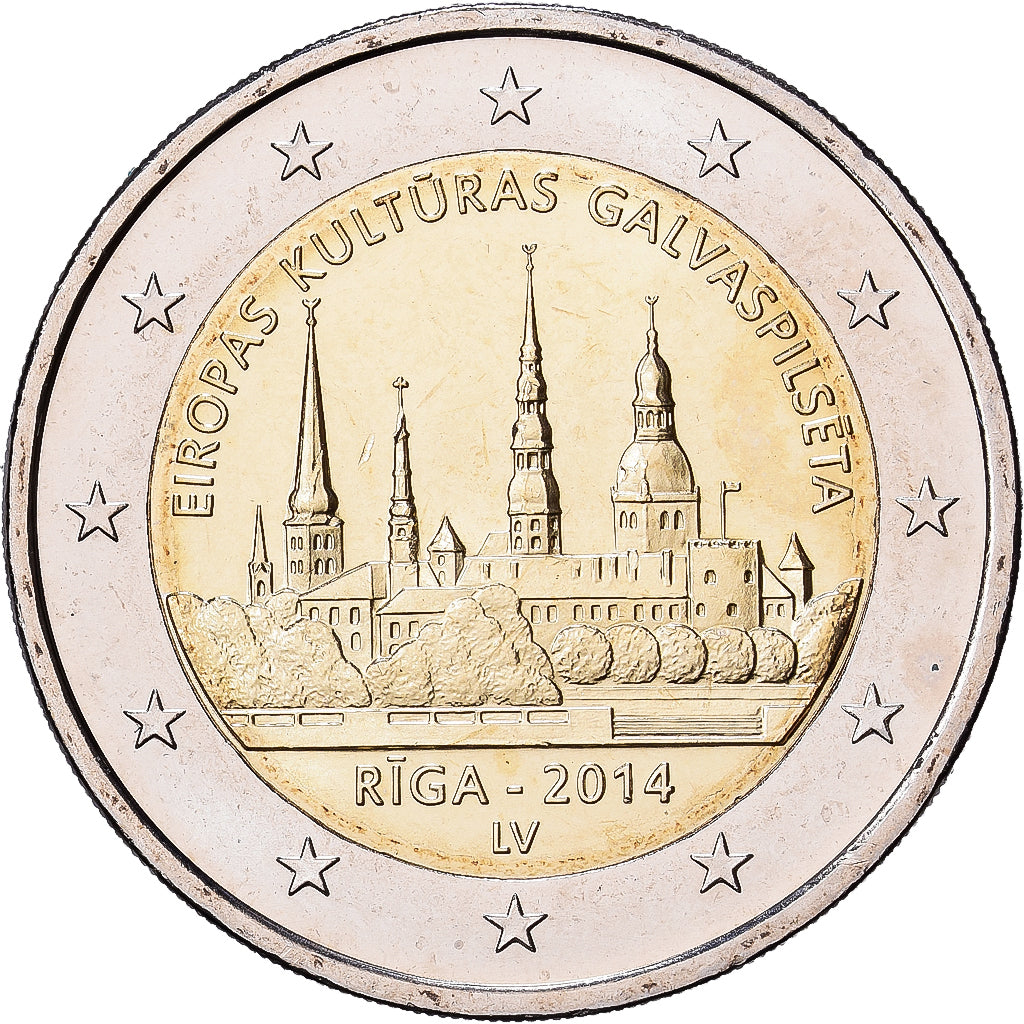 Letónia, 2 Euro, Riga capitale européenne de la culture en 2014, 2014, STATE