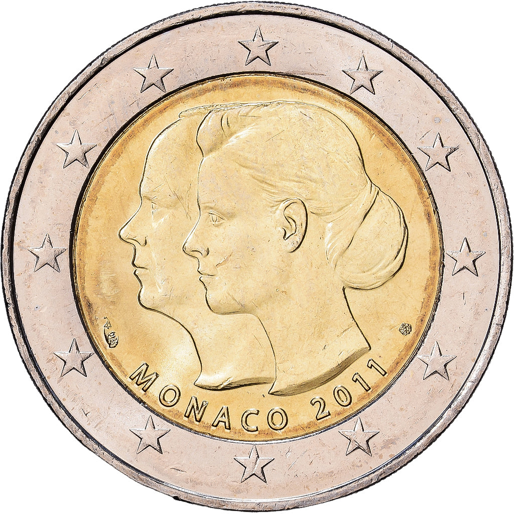 Monaco, 2 Euro, Mariage du prince Albert II de Monaco et de Charlène Wittstock
