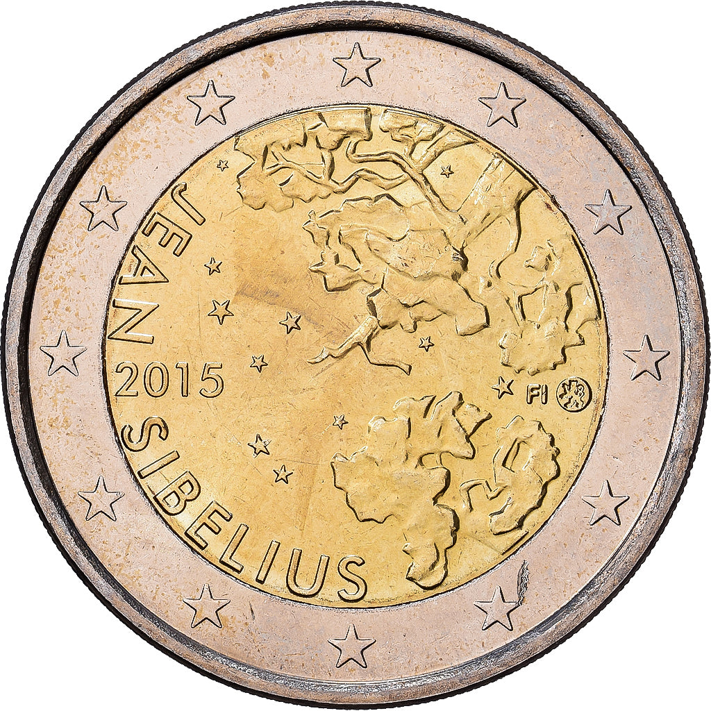Finland, 2 Euro, 150e anniversaire de la naissance du compositeur finlandais