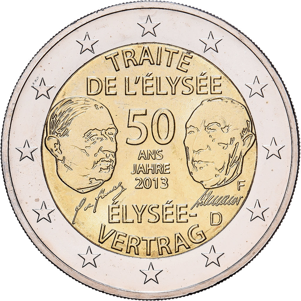 Deutschland, 2 Euro, 50e anniversaire de la signature du Traité de l'Élysée