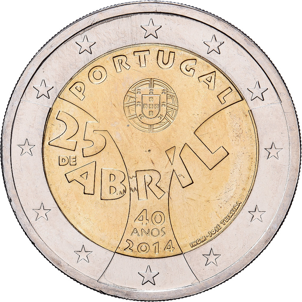 Portugal, 2 Euro, 40e anniversaire de la Révolution des Œillets, 2014, INCM
