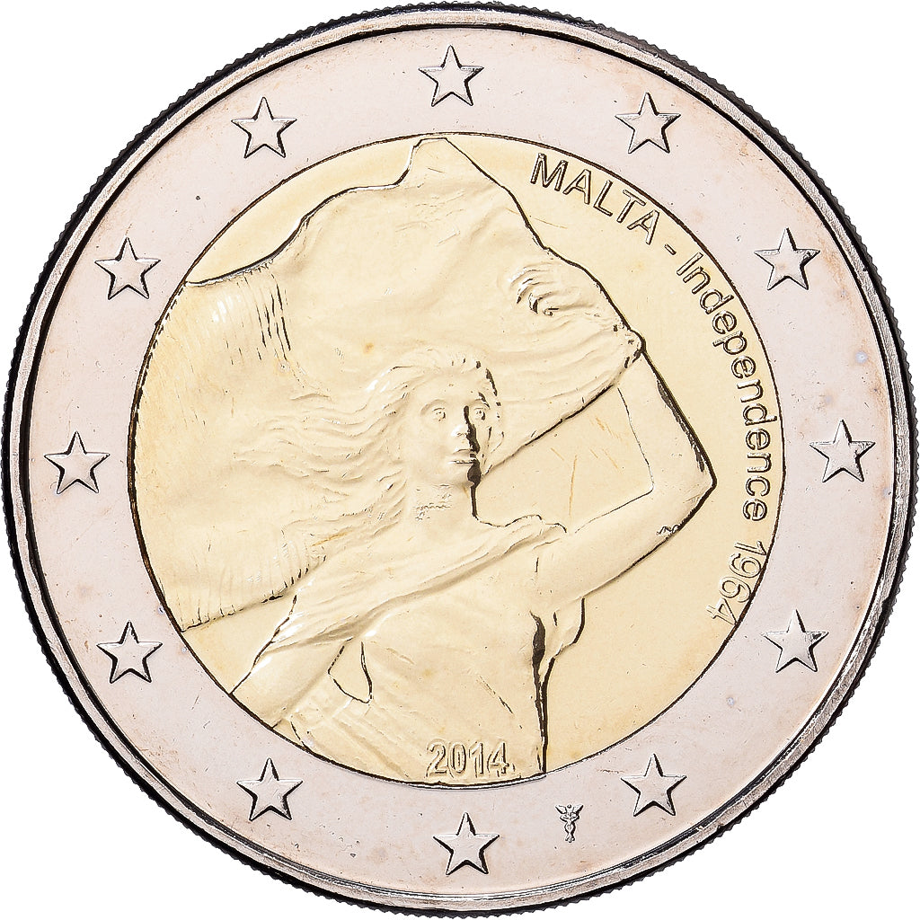 Malte, 2 Euro, 50e anniversaire de l'indépendance de Malte, 2014, Monnaie