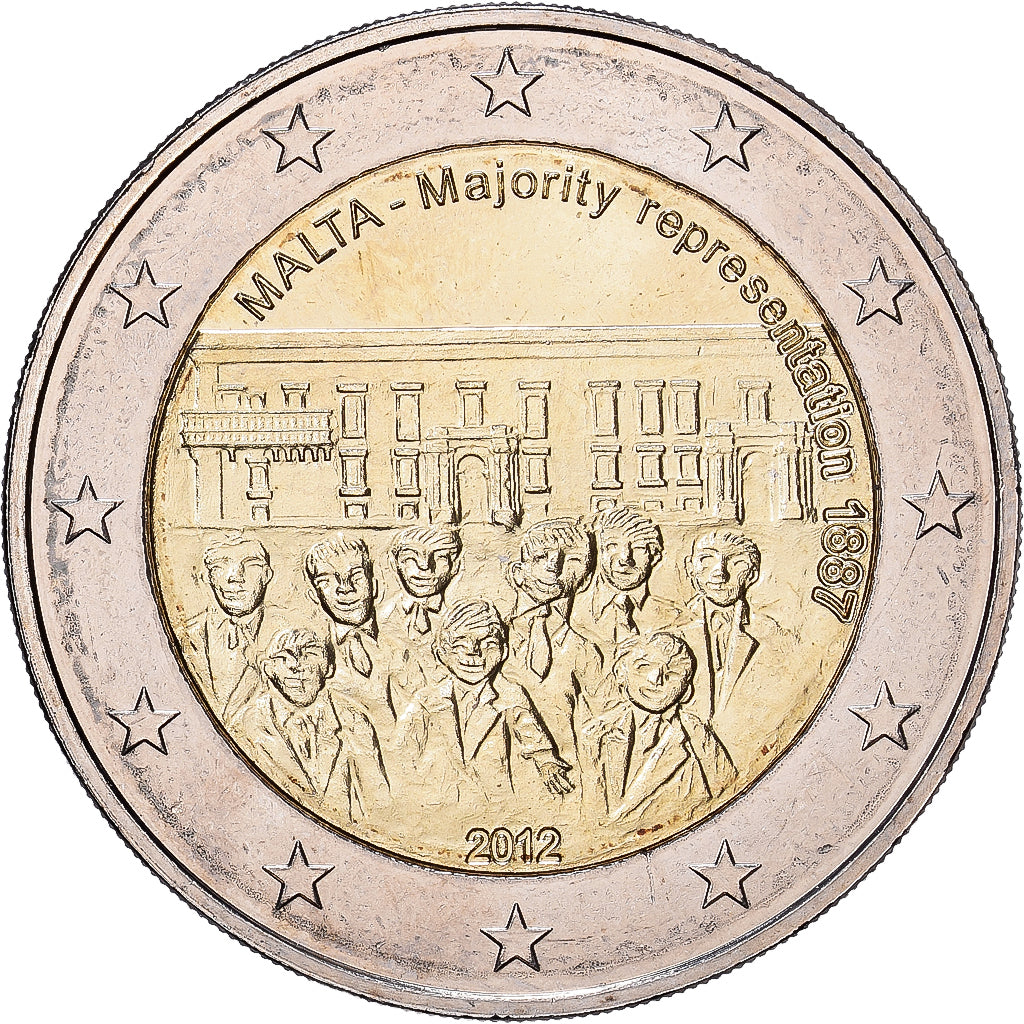 Malta, 2 Euro, Majorité au Conseil des représentants de Malte en 1887, 2012