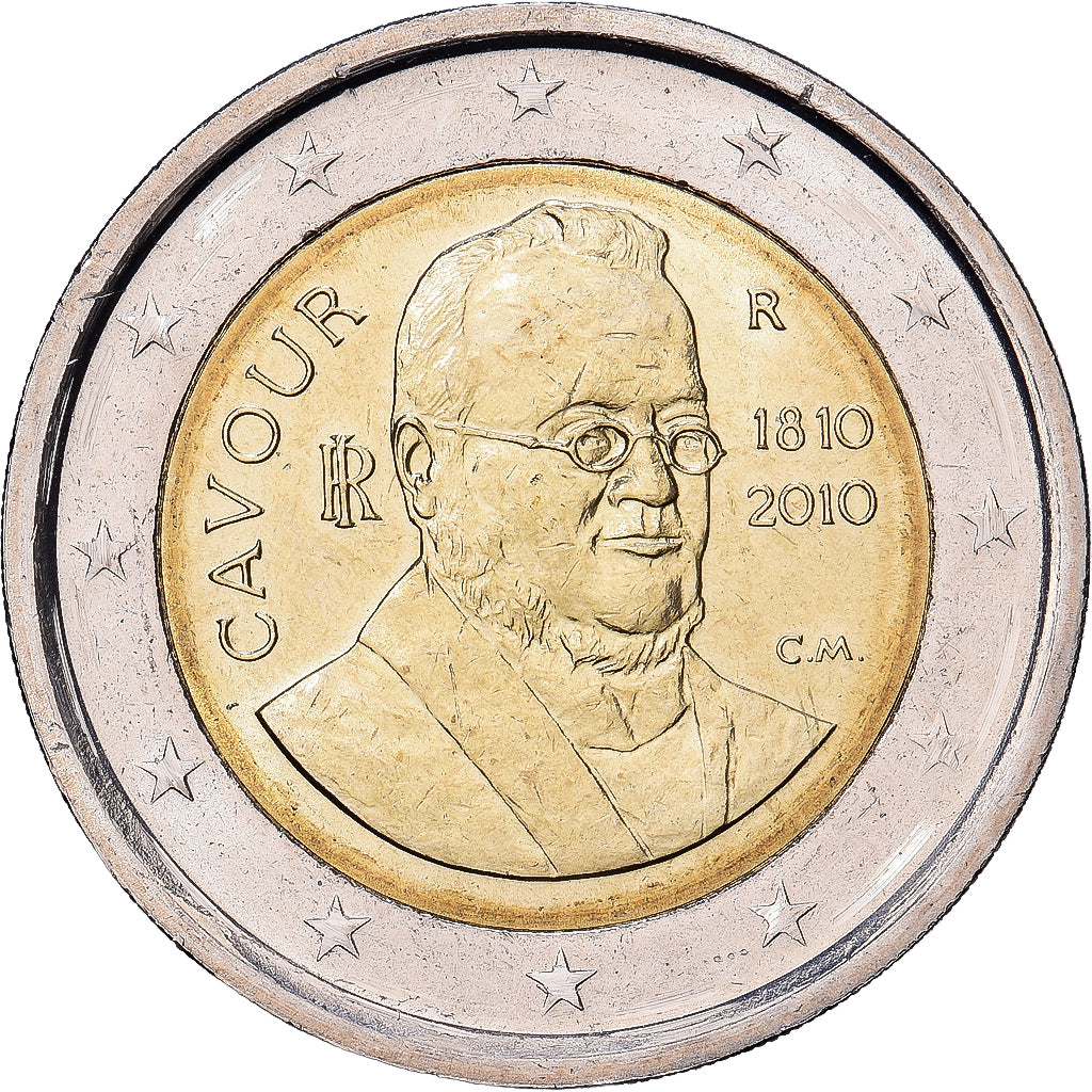 Itália, 2 Euro, 200e anniversaire de la naissance du comte de Cavour, 2010