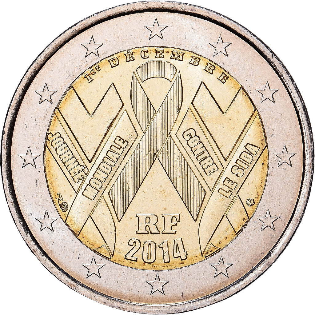 Frankreich, 2 Euro, 20e anniversaire du Sidaction, 2014, Monnaie de Paris